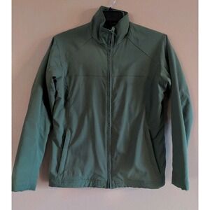 Columbia Fleece Soft Shell Jacket Women's Sz Lrg Omni Wind Block Full Zip Green